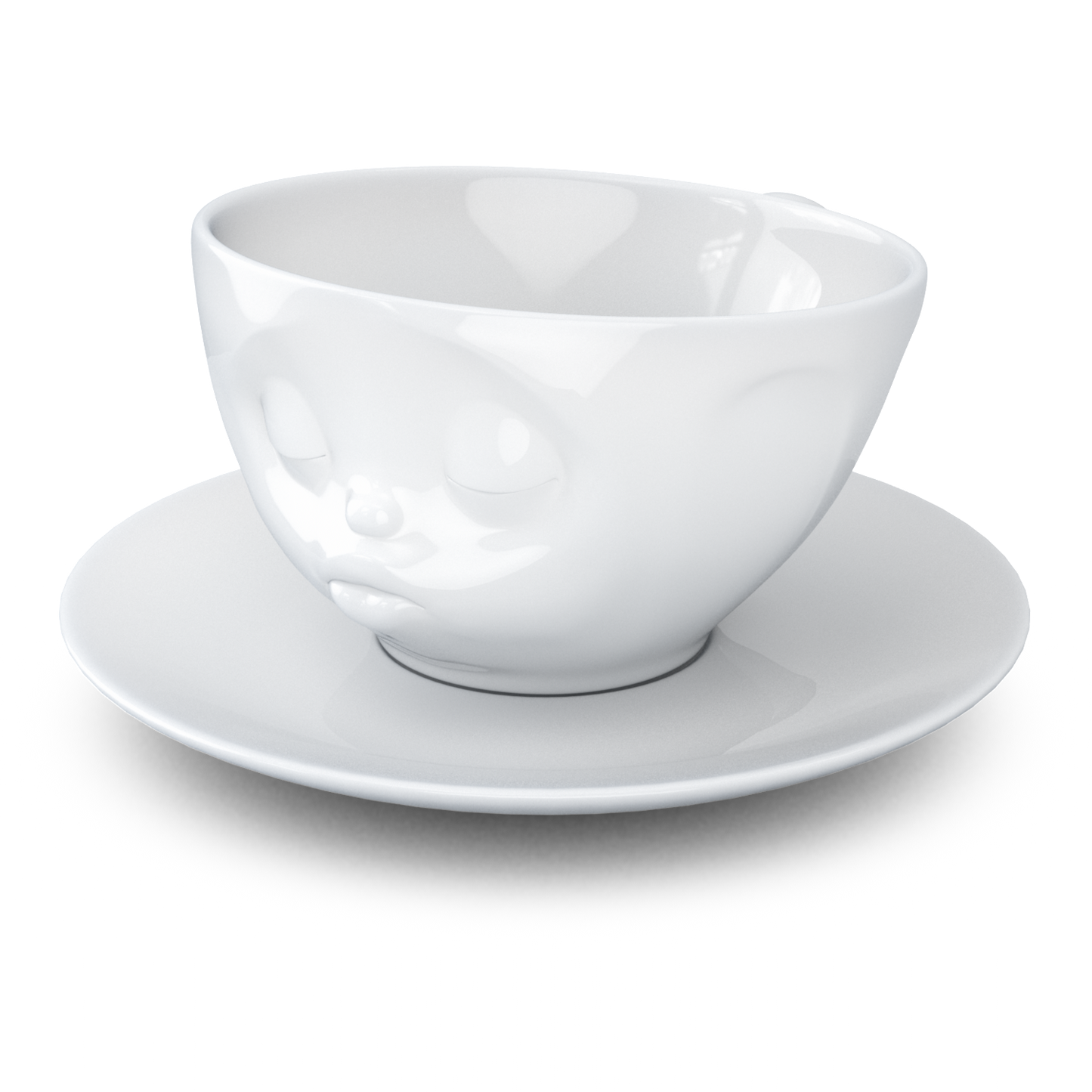 FIFTYEIGHT PRODUCTS / Kissing Face Coffee Cup / Hard Porcelain 200 ml, white