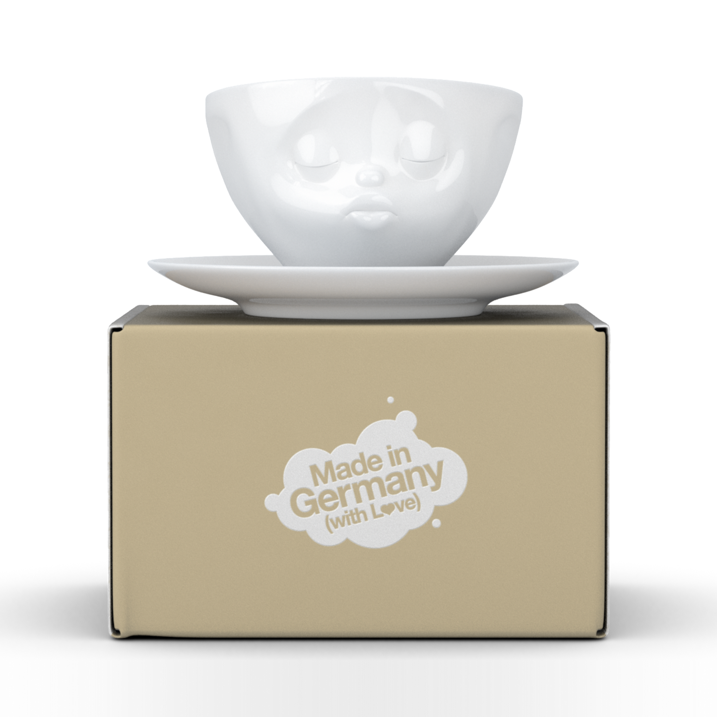 FIFTYEIGHT PRODUCTS / Kissing Face Coffee Cup / Hard Porcelain 200 ml, white