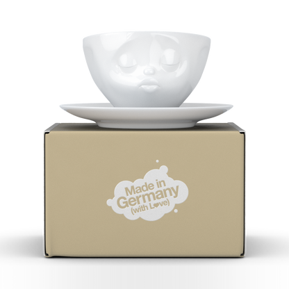 FIFTYEIGHT PRODUCTS / Kissing Face Coffee Cup / Hard Porcelain 200 ml, white