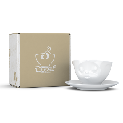 FIFTYEIGHT PRODUCTS / Kissing Face Coffee Cup / Hard Porcelain 200 ml, white
