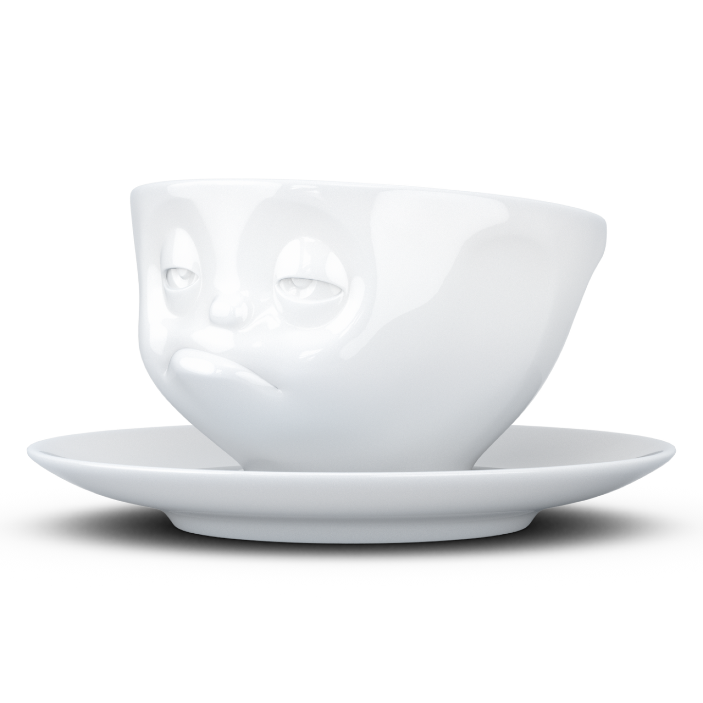 FIFTYEIGHT PRODUCTS / Tazze / Tazza da caffè "Assonnato" (porcellana, 200 ml, bianca, Made in Germany)