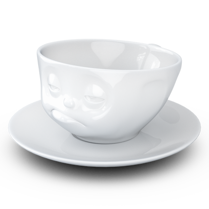 FIFTYEIGHT PRODUCTS / Tazze / Tazza da caffè "Assonnato" (porcellana, 200 ml, bianca, Made in Germany)