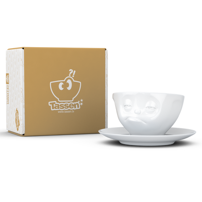 FIFTYEIGHT PRODUCTS / Tazze / Tazza da caffè "Assonnato" (porcellana, 200 ml, bianca, Made in Germany)