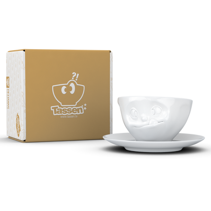 FIFTYEIGHT PRODUCTS / Cups / Coffee Cup "Delicious" (porcelain, 200 ml, white, Made in Germany)