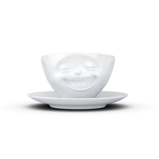 FIFTYEIGHT PRODUCTS / Tazze / Tazza da caffè "Che ride" (Porcellana, 200 ml, bianca, Made in Germany)
