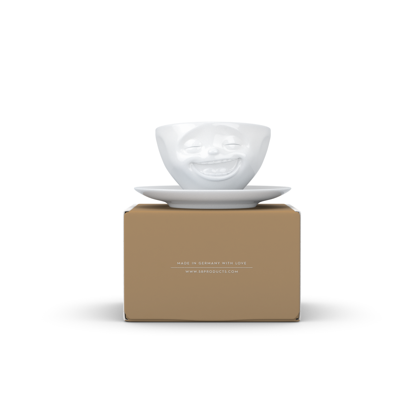 FIFTYEIGHT PRODUCTS / Tazze / Tazza da caffè "Che ride" (Porcellana, 200 ml, bianca, Made in Germany)