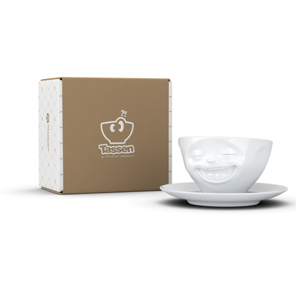FIFTYEIGHT PRODUCTS / Tazze / Tazza da caffè "Che ride" (Porcellana, 200 ml, bianca, Made in Germany)