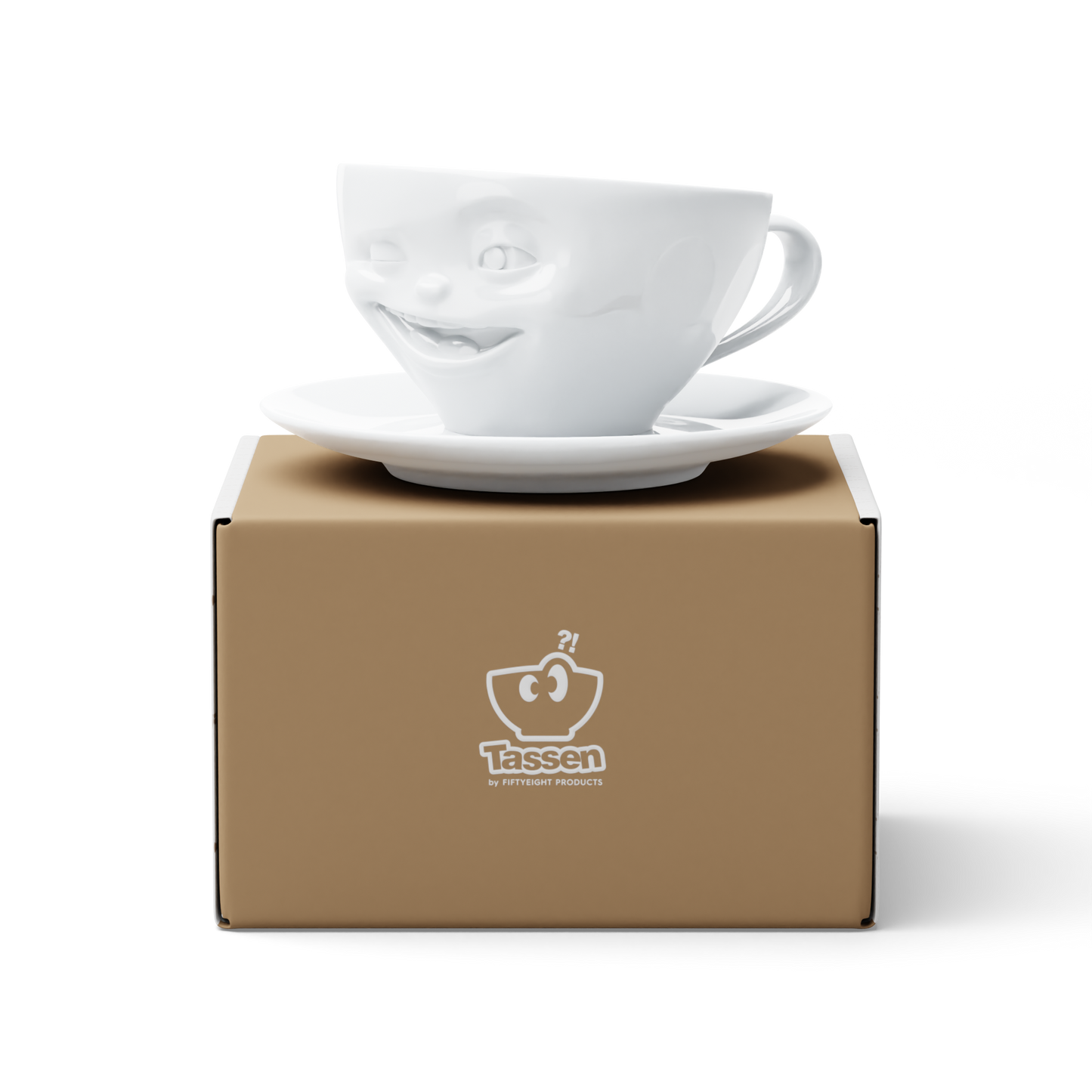 FIFTYEIGHT PRODUCTS / Tazze / Tazza da caffè "Occhiolino" (porcellana, 200 ml, bianco, Made in Germany)