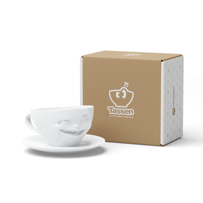 FIFTYEIGHT PRODUCTS / Tazze / Tazza da caffè "Occhiolino" (porcellana, 200 ml, bianco, Made in Germany)