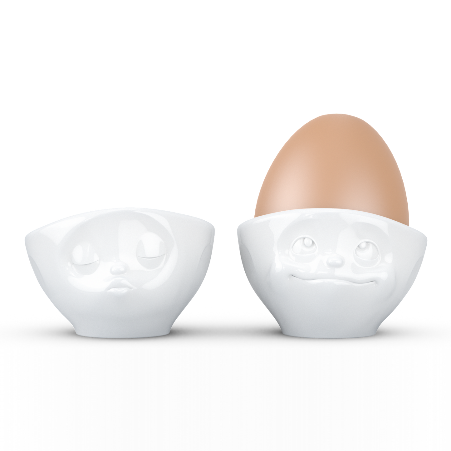 FIFTYEIGHT PRODUCTS / Eierbecher - Set Nr. 1 „Küssend & verträumt“ (Porzellan, weiß, Made in Germany)