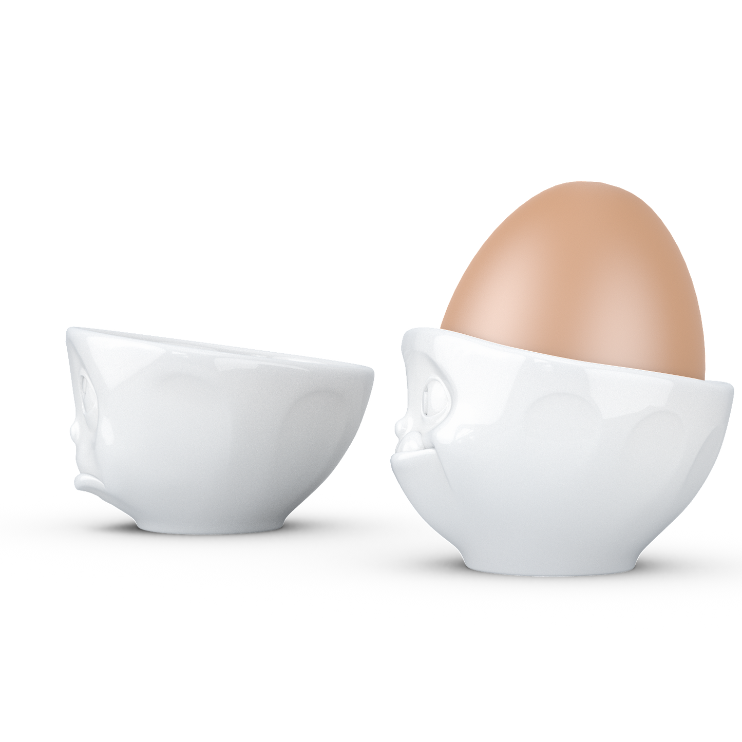 FIFTYEIGHT PRODUCTS / Eierbecher - Set Nr. 2 „Och Bitte & Lecker“ (Porzellan, weiß, Made in Germany)