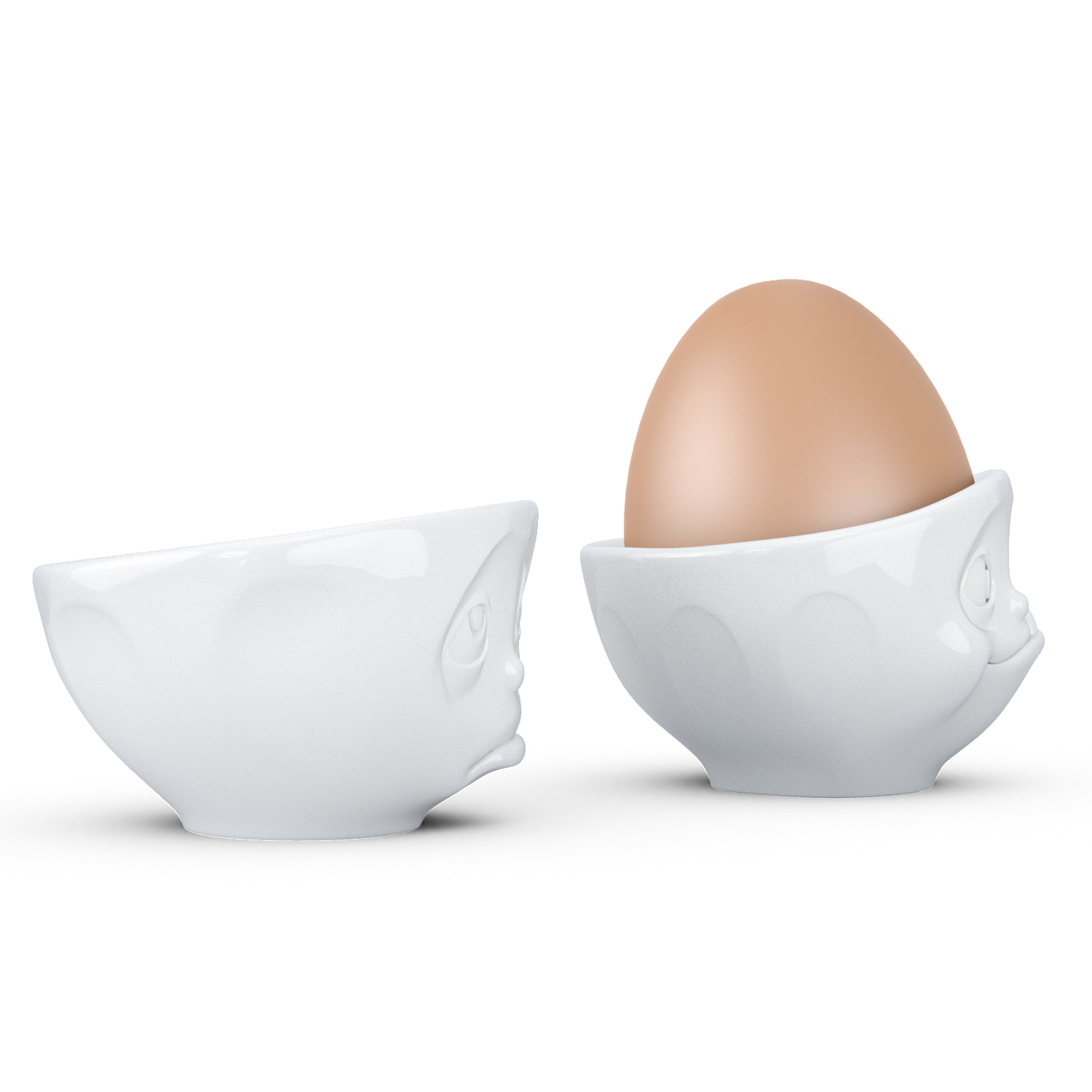 FIFTYEIGHT PRODUCTS / Eierbecher - Set Nr. 2 „Och Bitte & Lecker“ (Porzellan, weiß, Made in Germany)