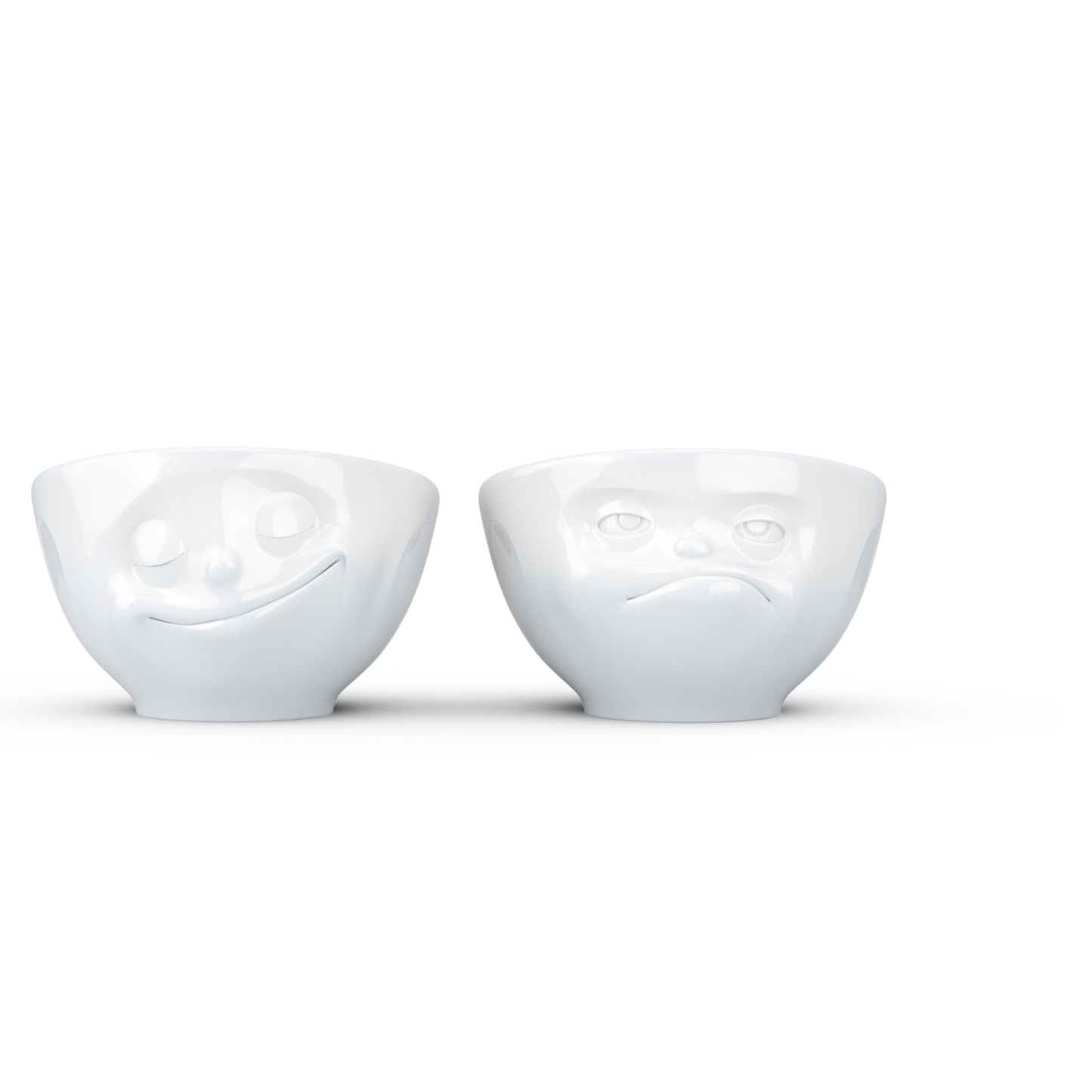 FIFTYEIGHT PRODUCTS / Portauovo - Set n. 3 "Felice & HMPFF" (porcellana, bianco, Made in Germany)