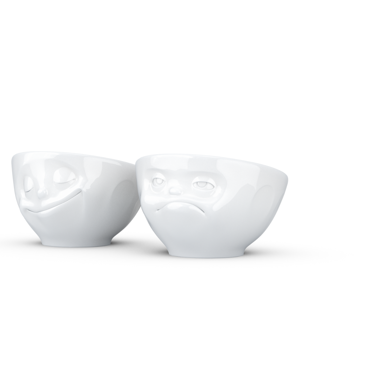 FIFTYEIGHT PRODUCTS / Portauovo - Set n. 3 "Felice & HMPFF" (porcellana, bianco, Made in Germany)