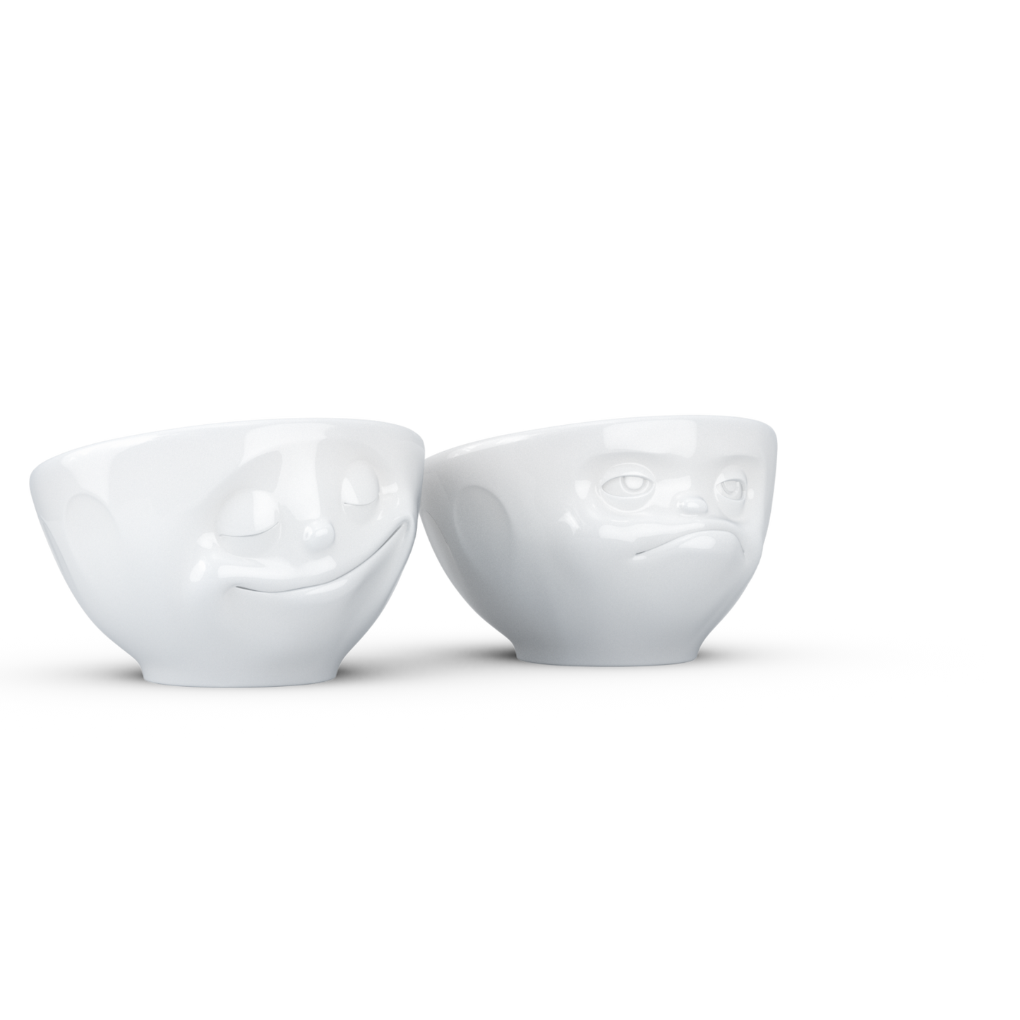 FIFTYEIGHT PRODUCTS / Portauovo - Set n. 3 "Felice & HMPFF" (porcellana, bianco, Made in Germany)