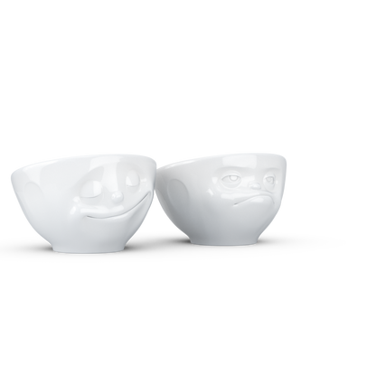FIFTYEIGHT PRODUCTS / Portauovo - Set n. 3 "Felice & HMPFF" (porcellana, bianco, Made in Germany)
