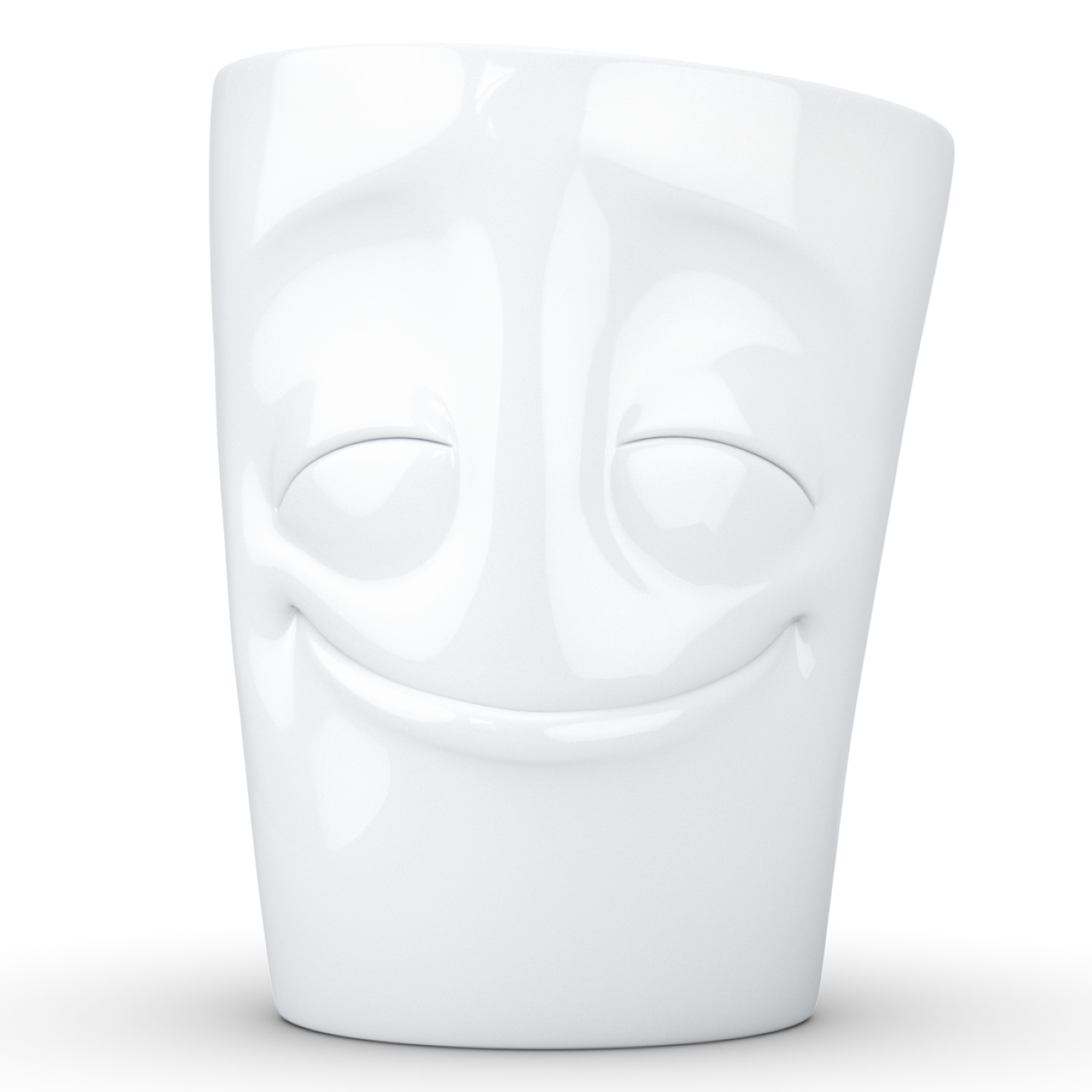 FIFTYEIGHT PRODUCTS / Tazza con manico "Vergnügt" (Porcellana, 350ml, bianca, Made in Germany)