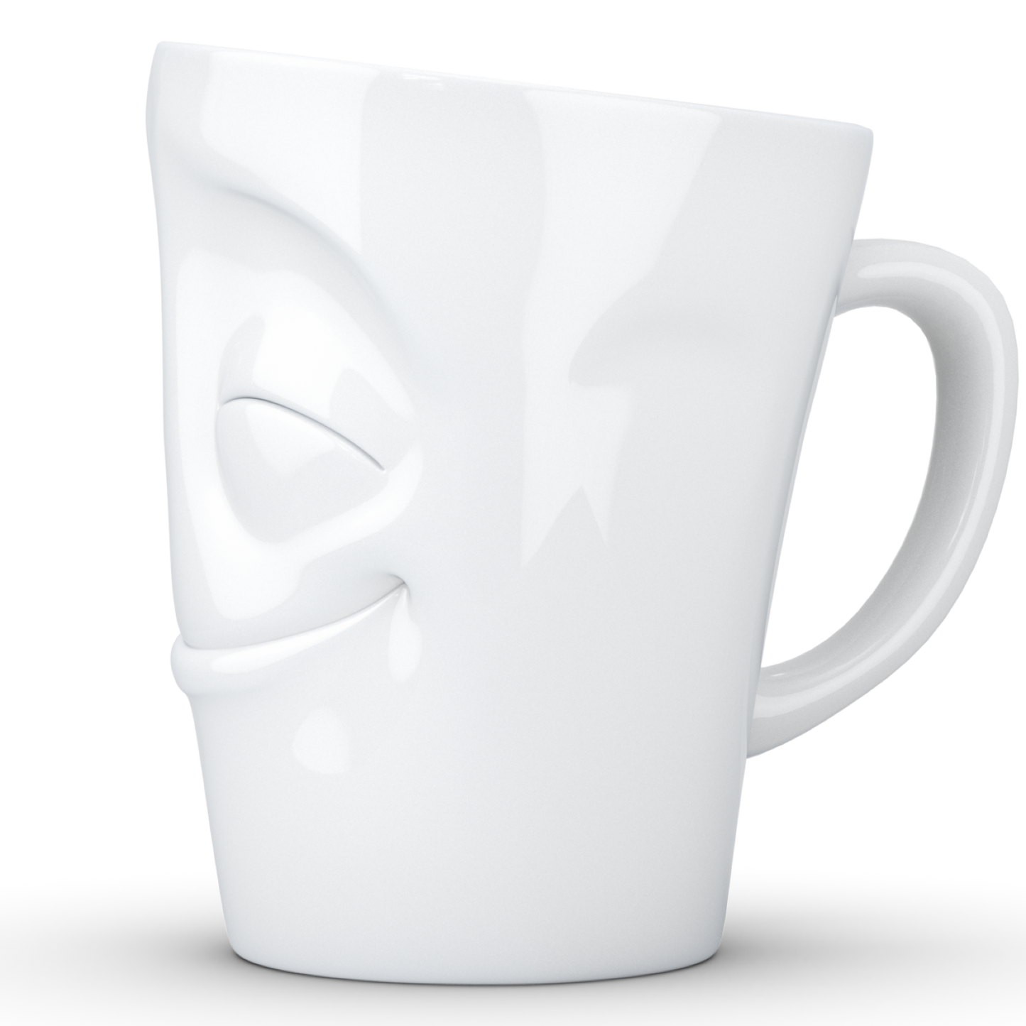 FIFTYEIGHT PRODUCTS / Tazza con manico "Vergnügt" (Porcellana, 350ml, bianca, Made in Germany)