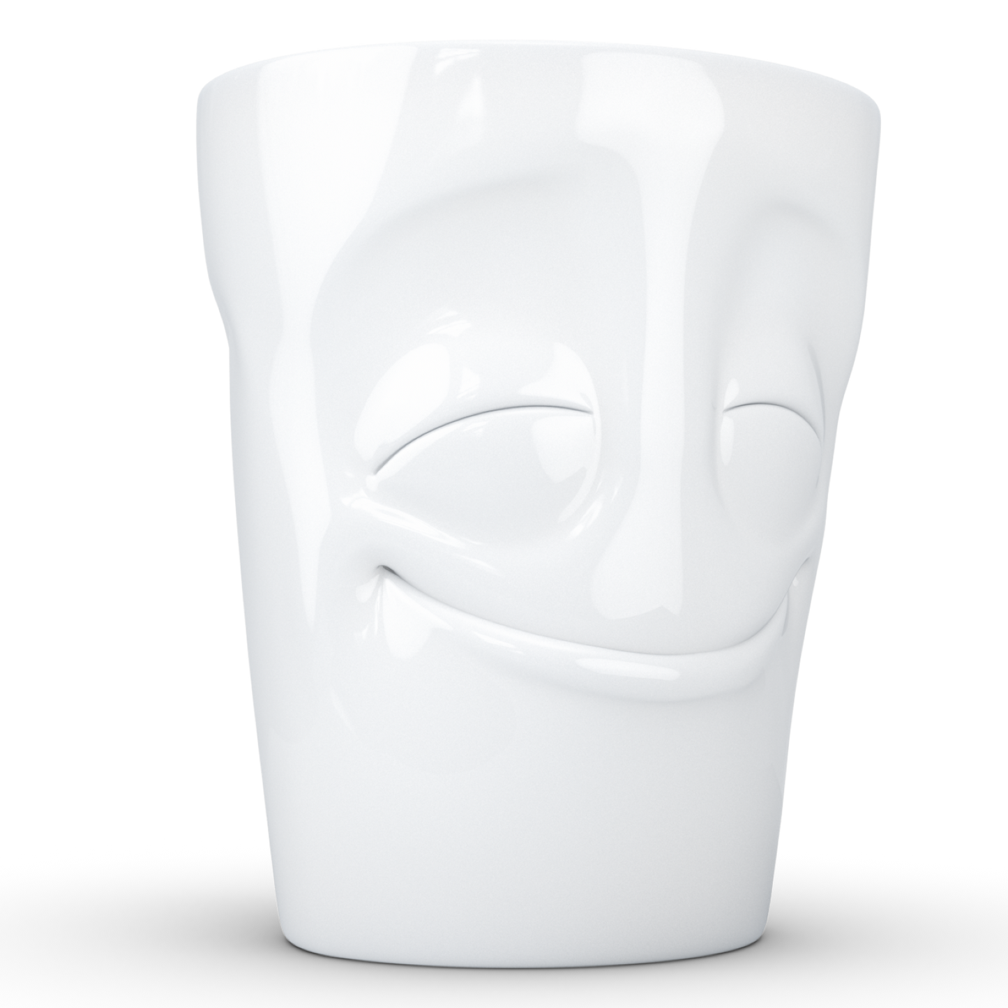 FIFTYEIGHT PRODUCTS / Tazza con manico "Vergnügt" (Porcellana, 350ml, bianca, Made in Germany)