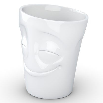 FIFTYEIGHT PRODUCTS / Tazza con manico "Vergnügt" (Porcellana, 350ml, bianca, Made in Germany)