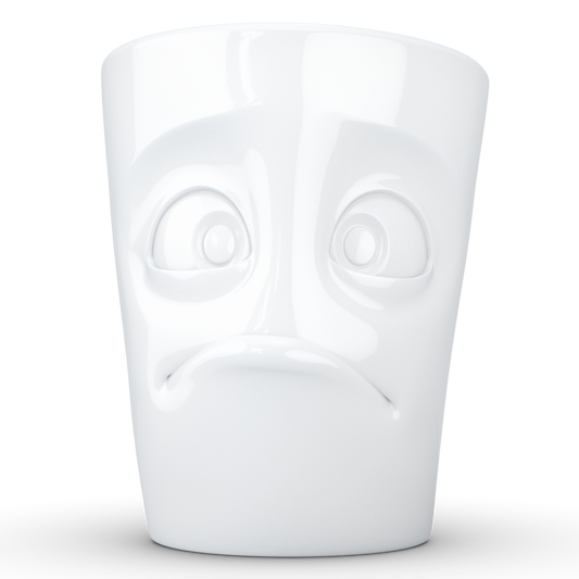 FIFTYEIGHT PRODUCTS / Tazza con manico "Verdutzt" (porcellana, 350ml, bianca, Made in Germany)