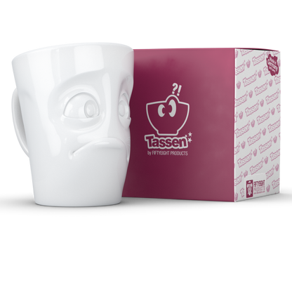FIFTYEIGHT PRODUCTS / Handled Mug "Dumbfounded" (Porcelain, 350ml, white, Made in Germany)