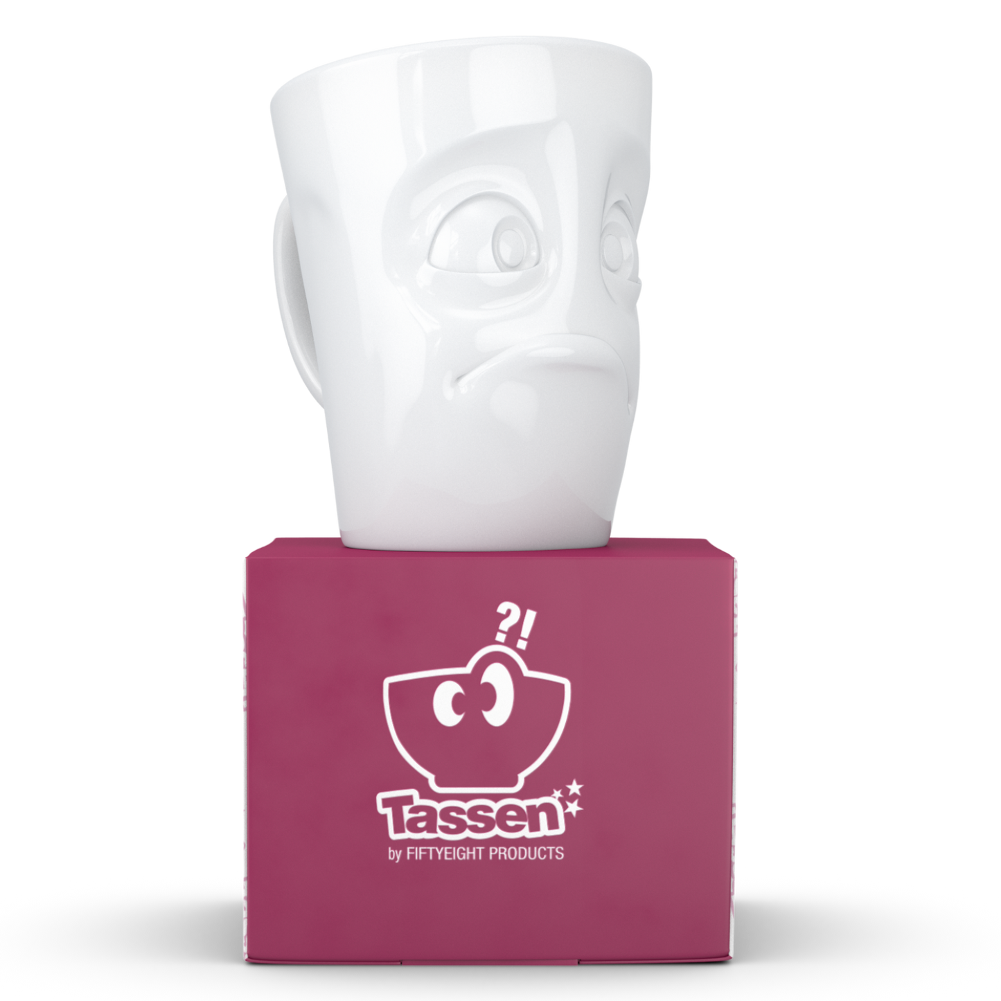 FIFTYEIGHT PRODUCTS / Handled Mug "Dumbfounded" (Porcelain, 350ml, white, Made in Germany)
