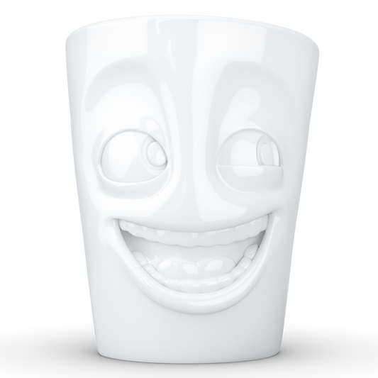 FIFTYEIGHT PRODUCTS / Tazza con manico "Witzig" (porcellana, 350ml, bianco, Made in Germany)