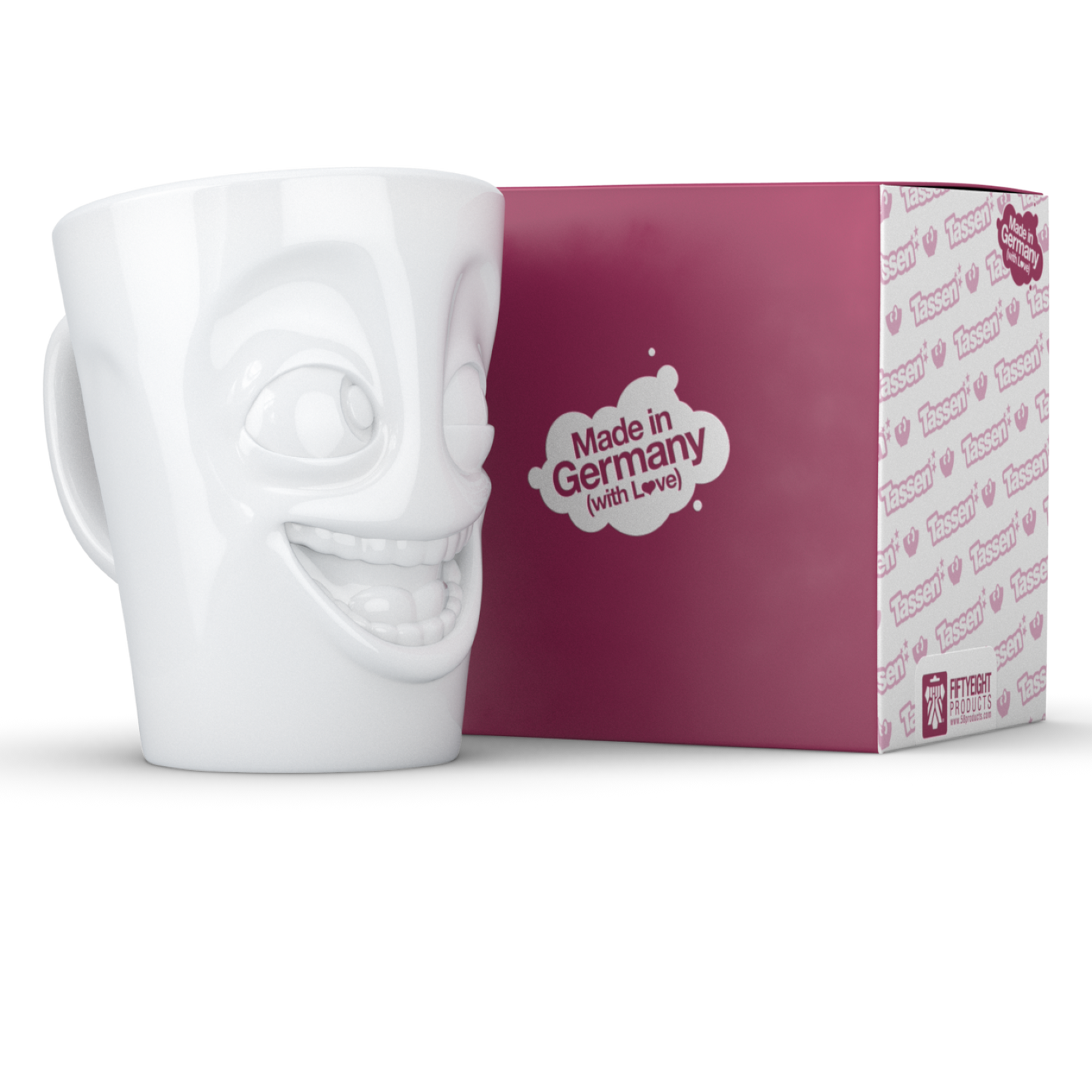 FIFTYEIGHT PRODUCTS / Handled Mug "Witzig" (Porcelain, 350ml, white, Made in Germany)