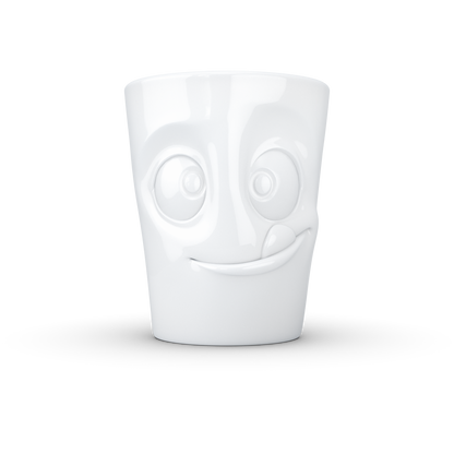 FIFTYEIGHT PRODUCTS / Handled Mug "Tasty" (Porcelain, 350 ml, white, Made in Germany)