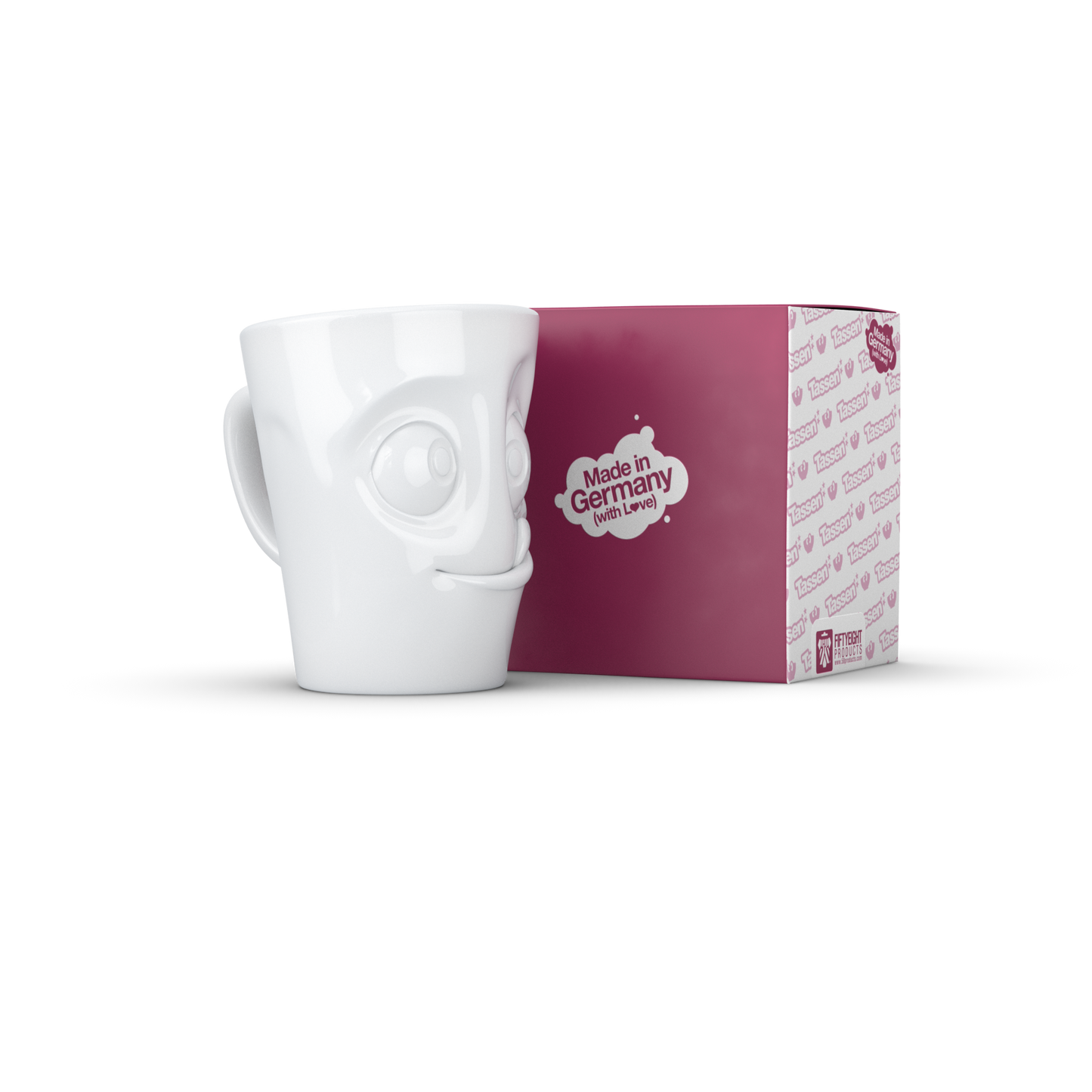 FIFTYEIGHT PRODUCTS / Handled Mug "Tasty" (Porcelain, 350 ml, white, Made in Germany)