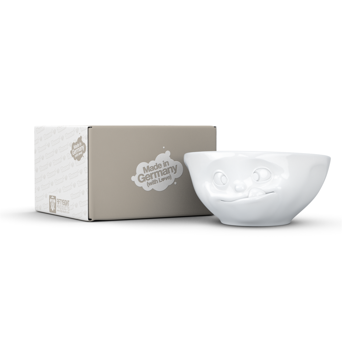 FIFTYEIGHT PRODUCTS / Mugs / Bowl "Lecker" (Porcelain, 350ml, white, Made in Germany)