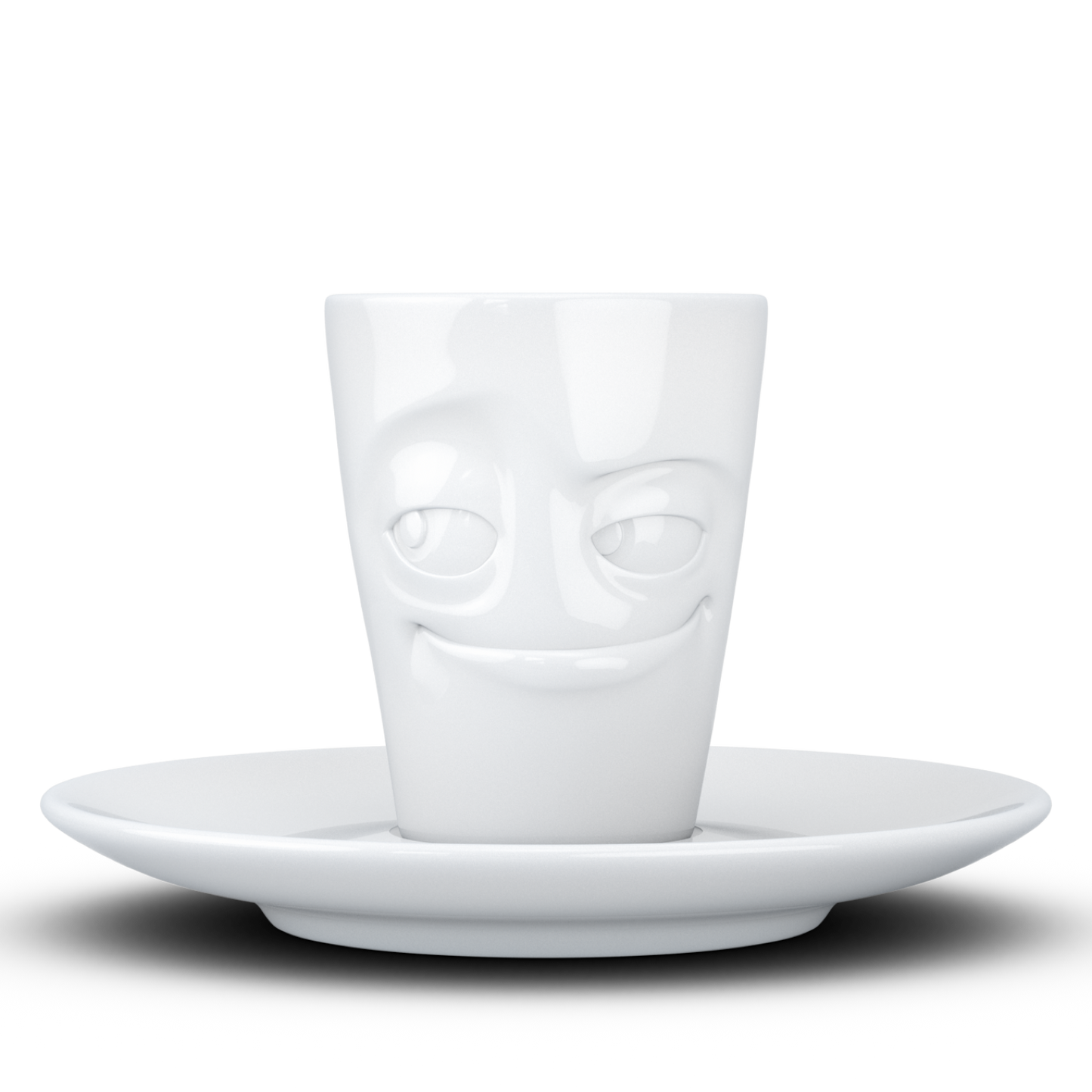 FIFTYEIGHT PRODUCTS / Tazze / Tazzina da caffè espresso con piattino "Birichina" (Porcellana, 80 ml, Bianca, Made in Germany)