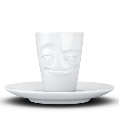 FIFTYEIGHT PRODUCTS / Tazze / Tazzina da caffè espresso con piattino "Birichina" (Porcellana, 80 ml, Bianca, Made in Germany)