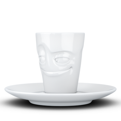 FIFTYEIGHT PRODUCTS / Tazze / Tazzina da caffè espresso con piattino "Birichina" (Porcellana, 80 ml, Bianca, Made in Germany)