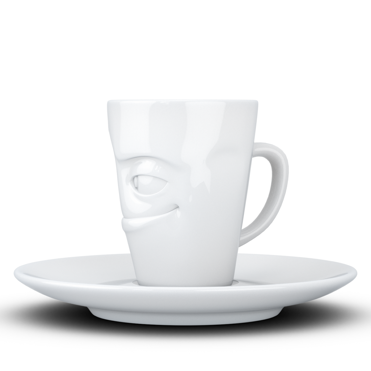 FIFTYEIGHT PRODUCTS / Tazze / Tazzina da caffè espresso con piattino "Birichina" (Porcellana, 80 ml, Bianca, Made in Germany)