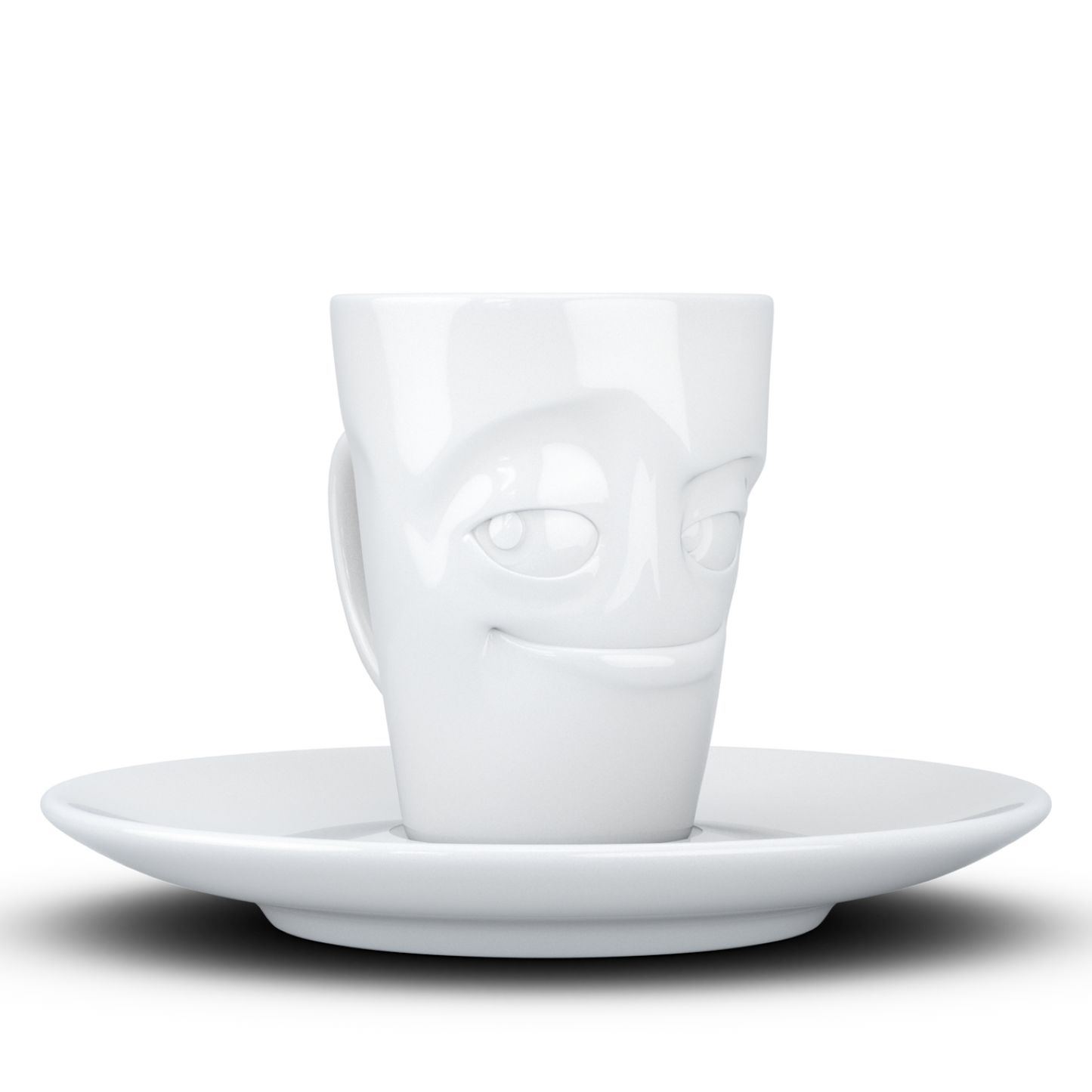 FIFTYEIGHT PRODUCTS / Tazze / Tazzina da caffè espresso con piattino "Birichina" (Porcellana, 80 ml, Bianca, Made in Germany)