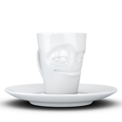 FIFTYEIGHT PRODUCTS / Tazze / Tazzina da caffè espresso con piattino "Birichina" (Porcellana, 80 ml, Bianca, Made in Germany)