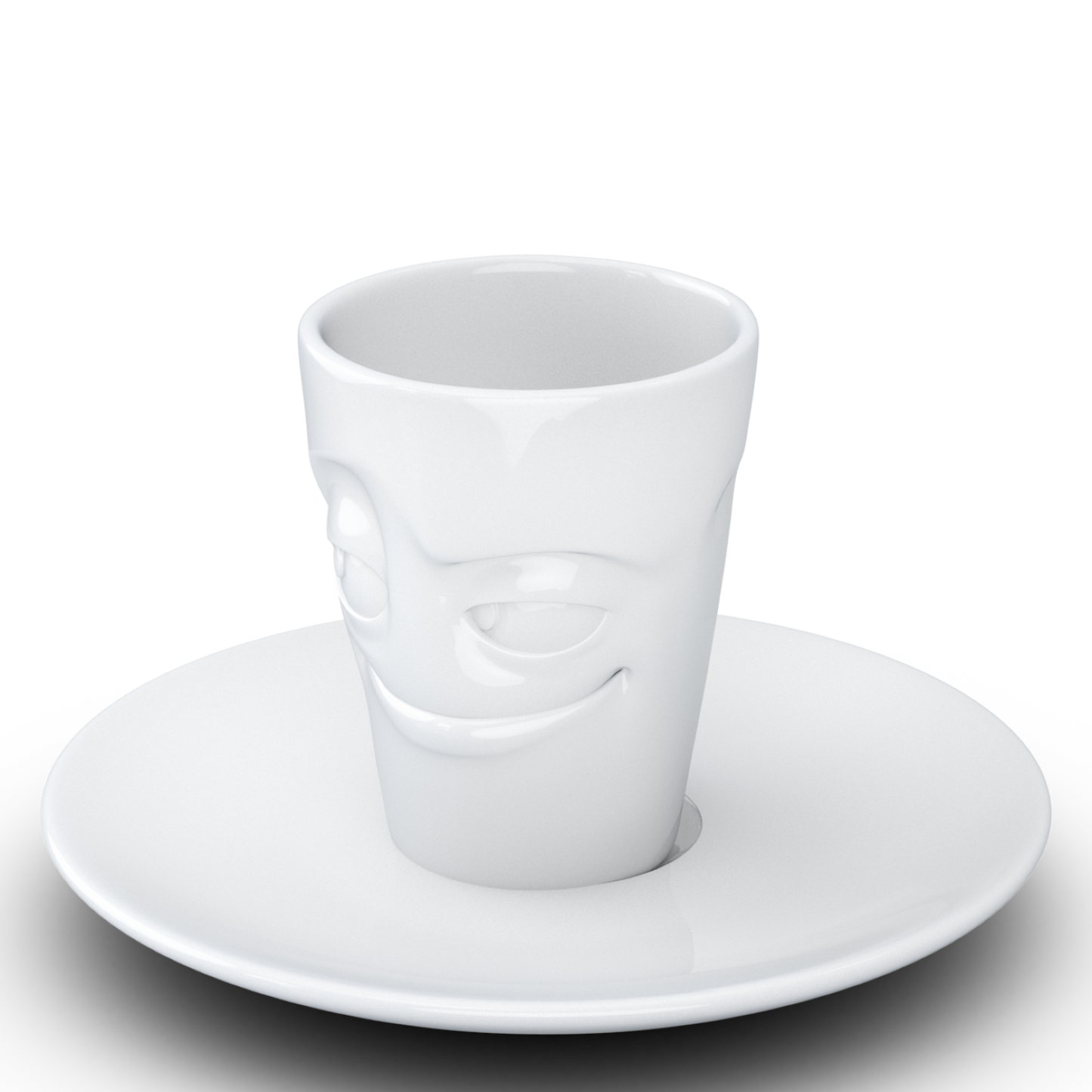 FIFTYEIGHT PRODUCTS / Tazze / Tazzina da caffè espresso con piattino "Birichina" (Porcellana, 80 ml, Bianca, Made in Germany)