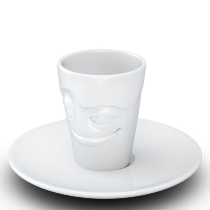 FIFTYEIGHT PRODUCTS / Tazze / Tazzina da caffè espresso con piattino "Birichina" (Porcellana, 80 ml, Bianca, Made in Germany)
