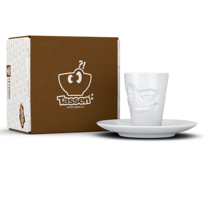 FIFTYEIGHT PRODUCTS / Tazze / Tazzina da caffè espresso con piattino "Birichina" (Porcellana, 80 ml, Bianca, Made in Germany)