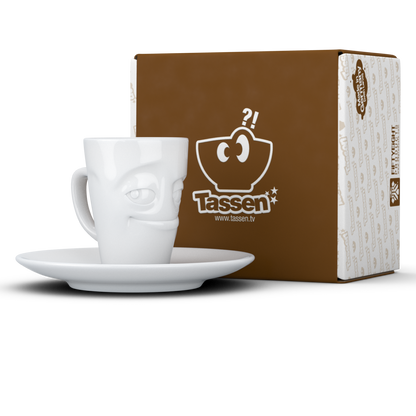 FIFTYEIGHT PRODUCTS / Tazze / Tazzina da caffè espresso con piattino "Birichina" (Porcellana, 80 ml, Bianca, Made in Germany)