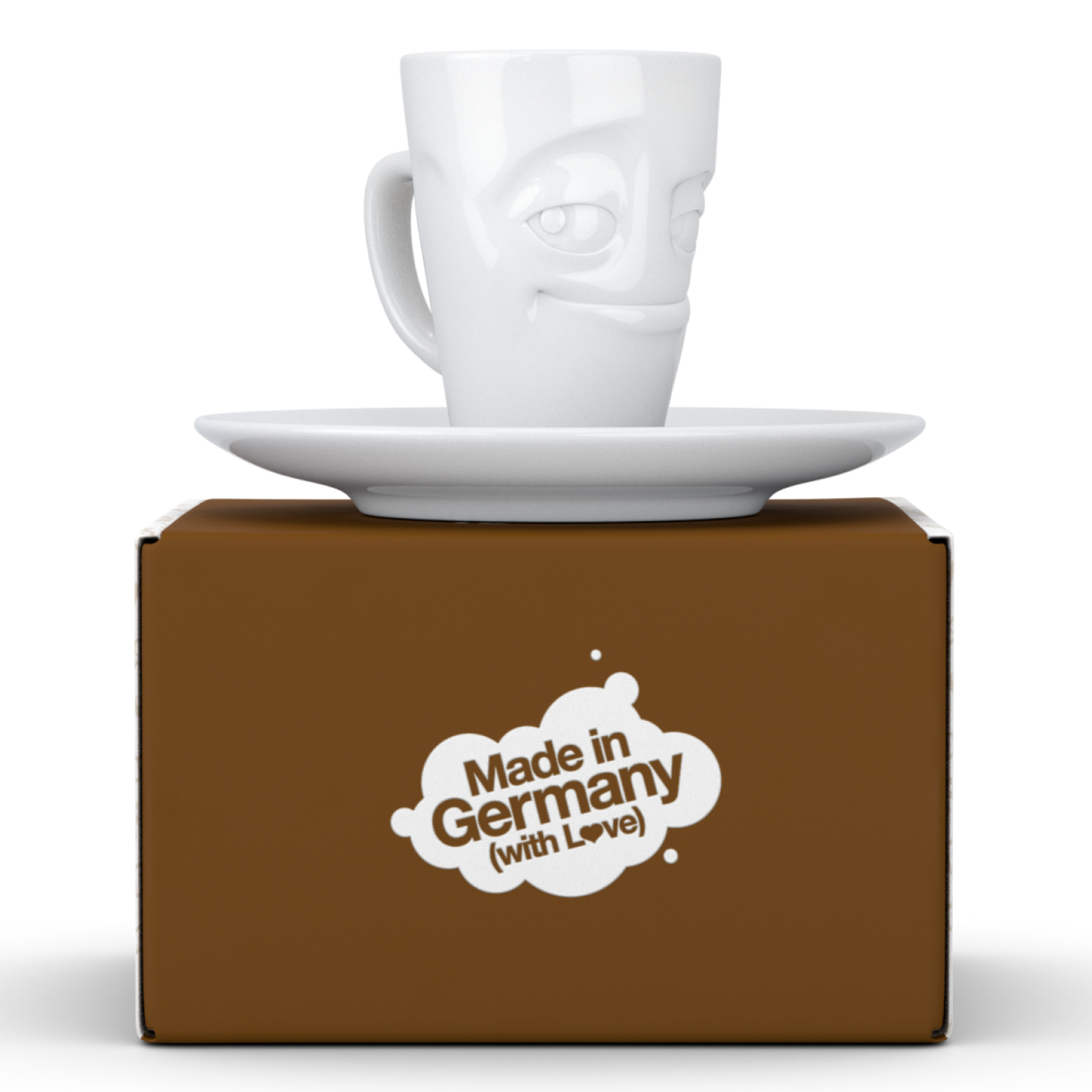 FIFTYEIGHT PRODUCTS / Tazze / Tazzina da caffè espresso con piattino "Birichina" (Porcellana, 80 ml, Bianca, Made in Germany)