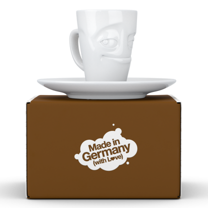 FIFTYEIGHT PRODUCTS / Tazze / Tazzina da caffè espresso con piattino "Birichina" (Porcellana, 80 ml, Bianca, Made in Germany)