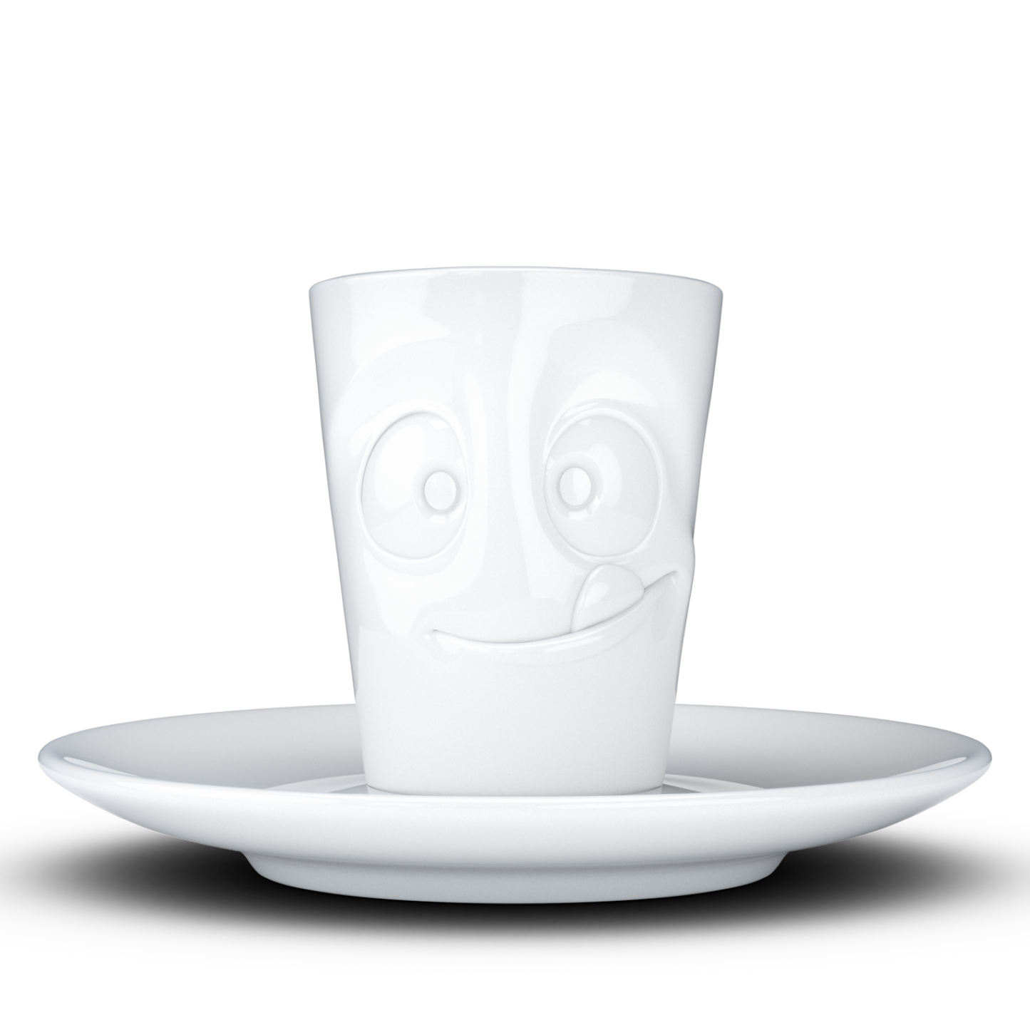 FIFTYEIGHT PRODUCTS / Tazze / Tazzina da caffè espresso con piattino "Lecker" (porcellana, 80 ml, bianco, Made in Germany)