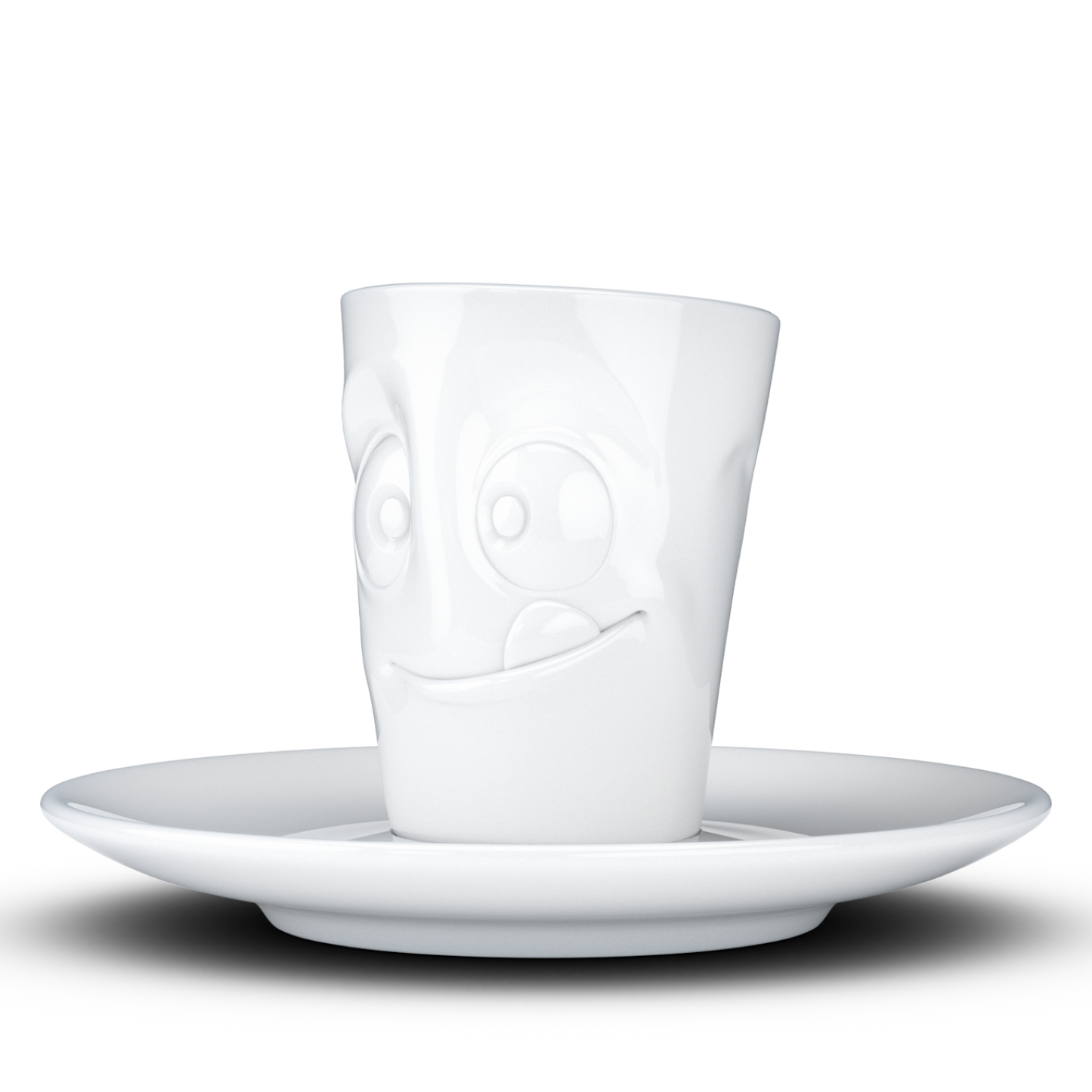 FIFTYEIGHT PRODUCTS / Tazze / Tazzina da caffè espresso con piattino "Lecker" (porcellana, 80 ml, bianco, Made in Germany)