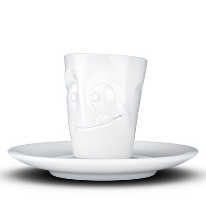 FIFTYEIGHT PRODUCTS / Tazze / Tazzina da caffè espresso con piattino "Lecker" (porcellana, 80 ml, bianco, Made in Germany)