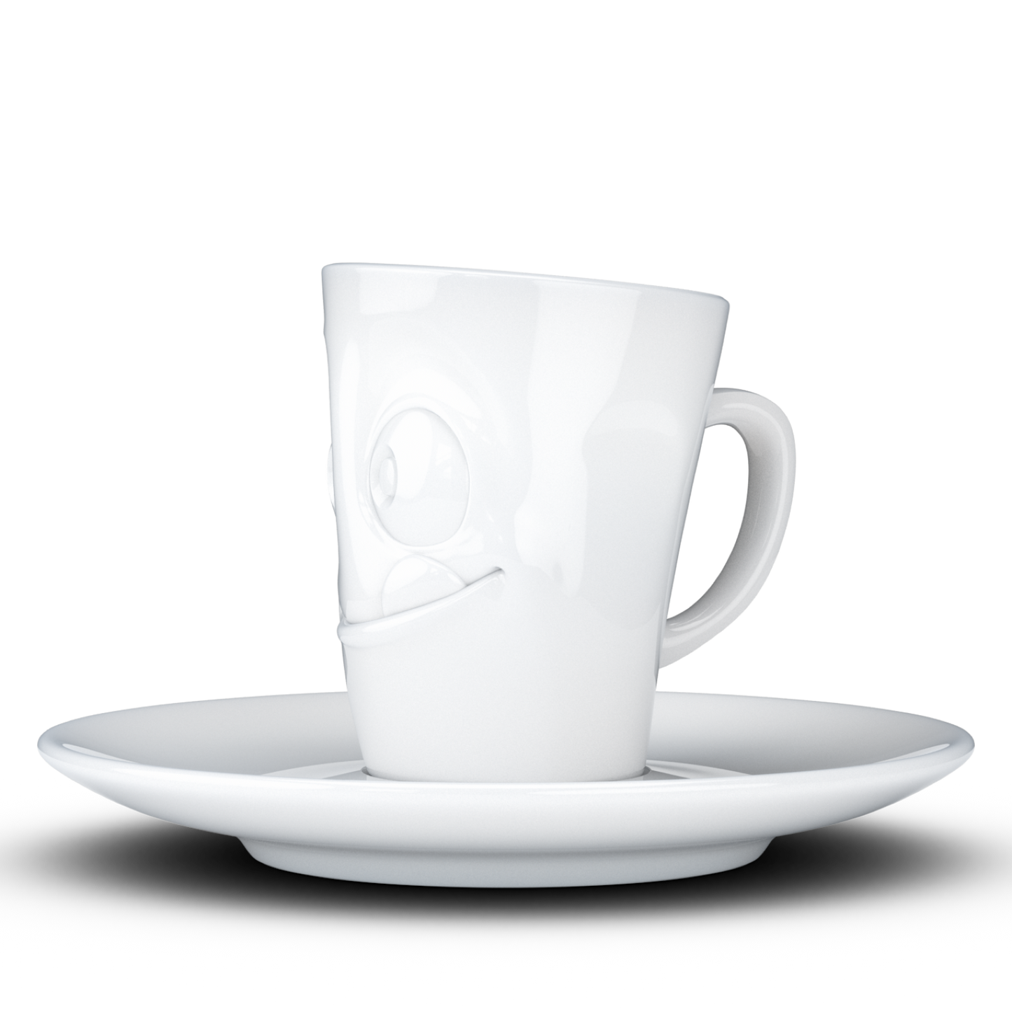 FIFTYEIGHT PRODUCTS / Tazze / Tazzina da caffè espresso con piattino "Lecker" (porcellana, 80 ml, bianco, Made in Germany)
