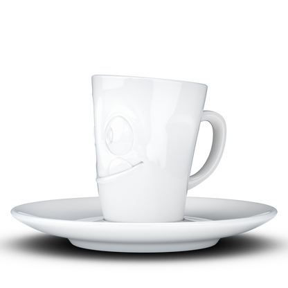 FIFTYEIGHT PRODUCTS / Tazze / Tazzina da caffè espresso con piattino "Lecker" (porcellana, 80 ml, bianco, Made in Germany)
