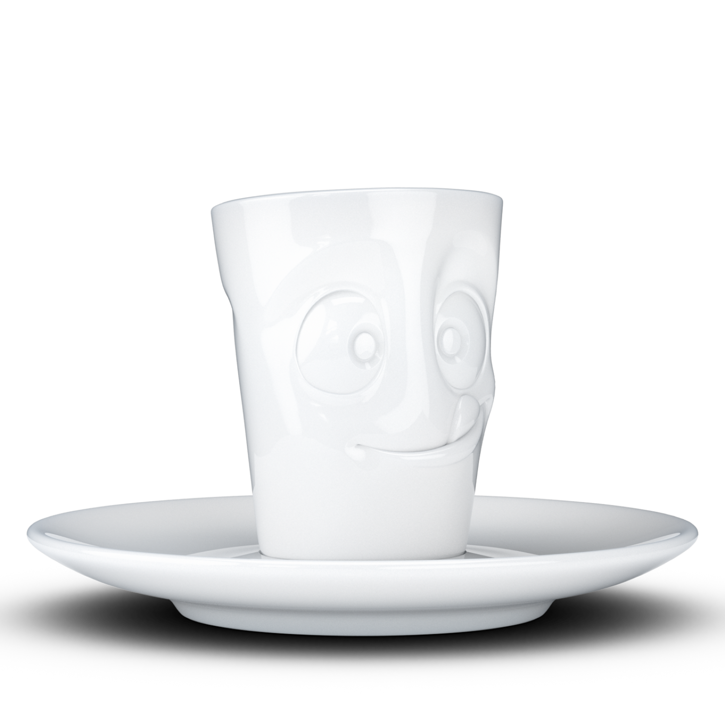 FIFTYEIGHT PRODUCTS / Tazze / Tazzina da caffè espresso con piattino "Lecker" (porcellana, 80 ml, bianco, Made in Germany)